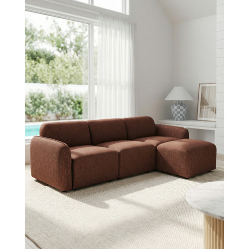 Barton 4 Seater Modular Sofa & Ottoman Set