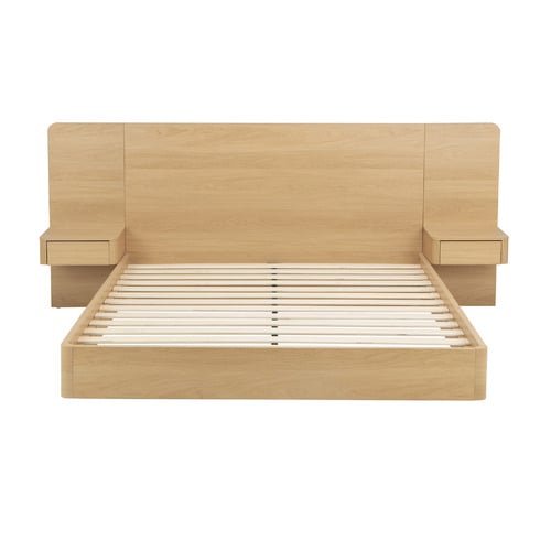 Natural Rupert Queen Bed with Bedside Tables