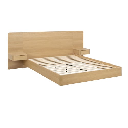 Natural Rupert Queen Bed with Bedside Tables