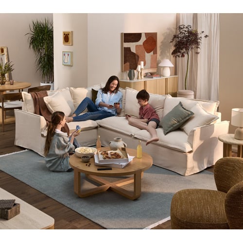 Softy Premium 5 Seater Queen Slipcover Corner Sofa Bed