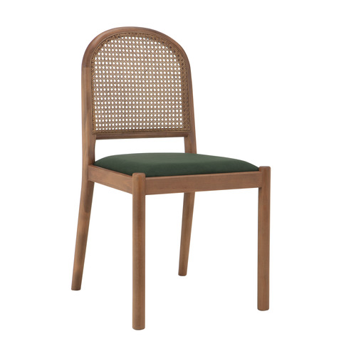Louie Arched Rattan & Solid Beech Wood Dining Chairs