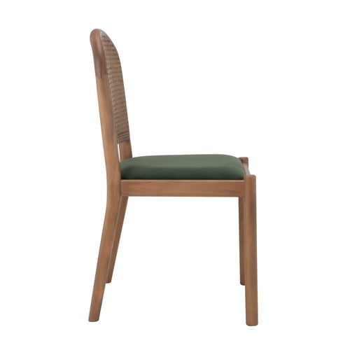 Louie Arched Rattan & Solid Beech Wood Dining Chairs