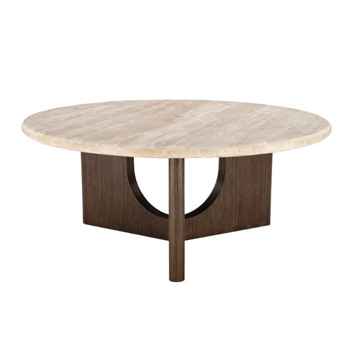 Annalisa Travertine Stone Coffee Table