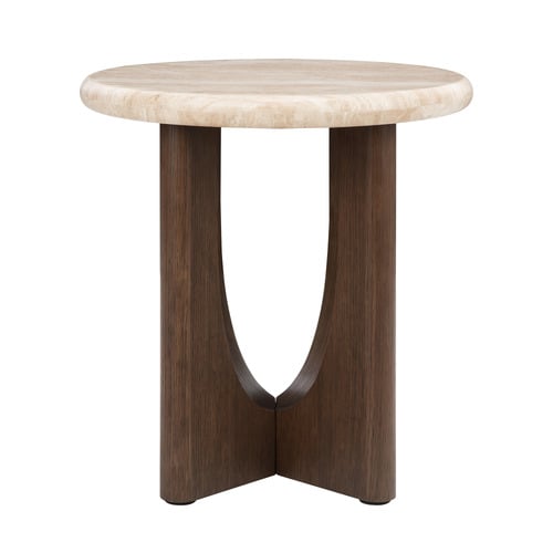 Annalisa Travertine Stone Side Table