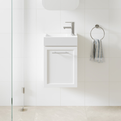 Dunes 400mm Wall Hung Small Space Single Vanity with Integrated Basin