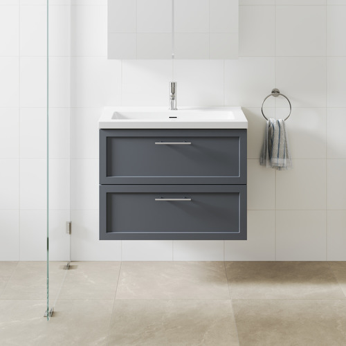 Dunes 800mm Wall Hung Single Vanity with Integrated Basin
