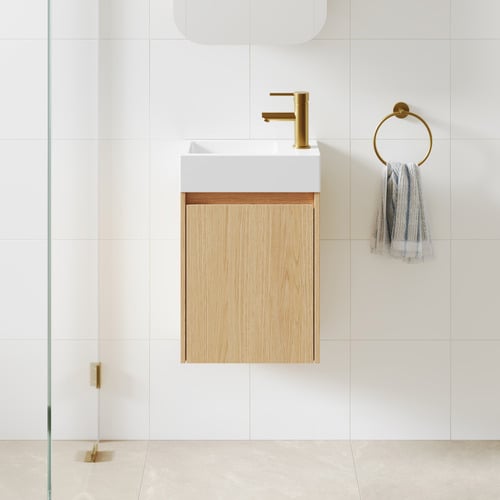 Havana 400mm Wall Hung Small Space Single Vanity with Integrated Basin