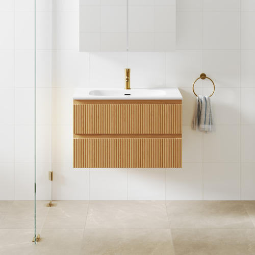 Panama 800mm Wall Hung Single Vanity with Integrated Basin