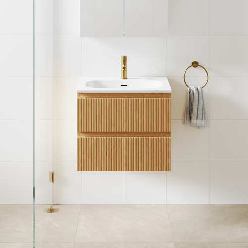 Panama 600mm Wall Hung Single Vanity with Integrated Basin