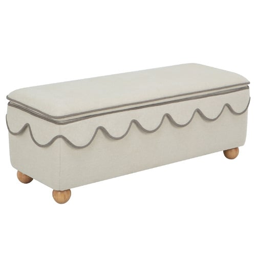 Tiana Eucalyptus Wood Storage Ottoman Bench