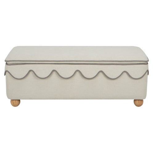Tiana Eucalyptus Wood Storage Ottoman Bench