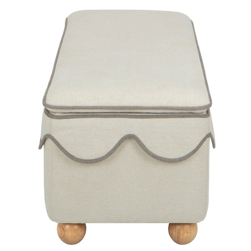 Tiana Eucalyptus Wood Storage Ottoman Bench