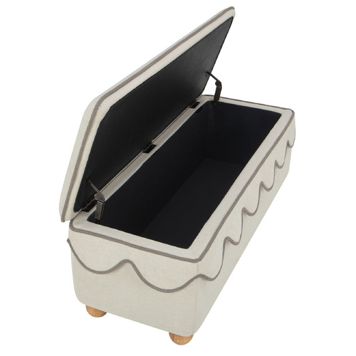 Tiana Eucalyptus Wood Storage Ottoman Bench