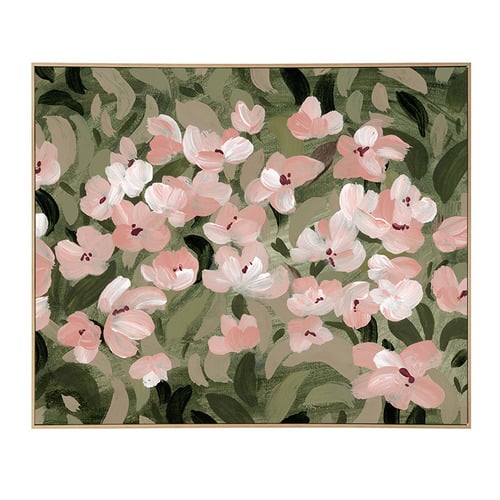 Pink Petals Framed Canvas Wall Art