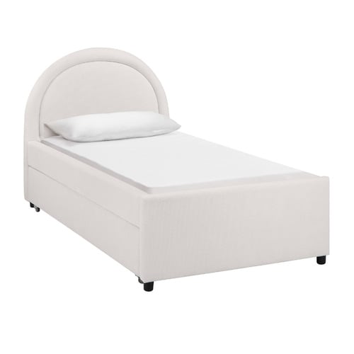 Archie Chenille Single Bed with Trundle
