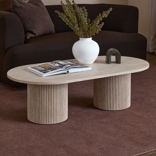 Tilly Travertine-Look Coffee Table