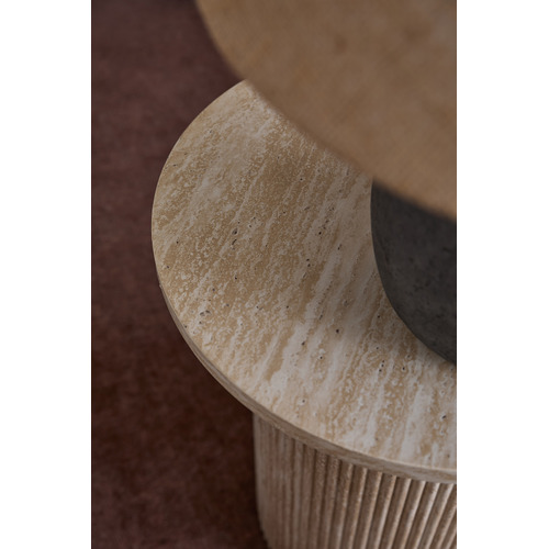 Tilly Travertine-Look Side Table