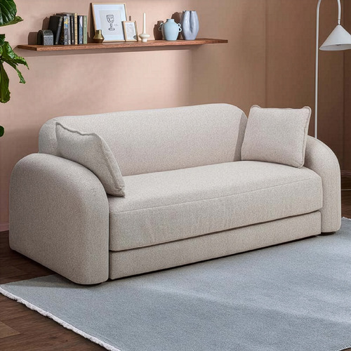 Georgia 3 Seater Queen Boucle Sofa Bed