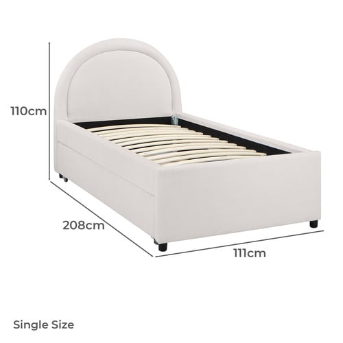 Archie Chenille Single Bed with Trundle