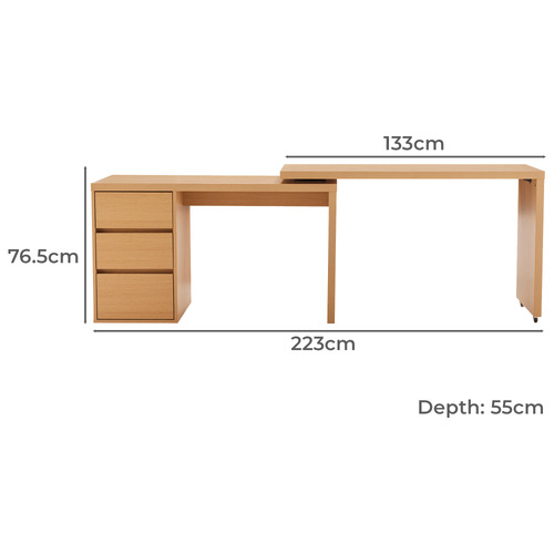 Justin Extendable L-Shaped Desk