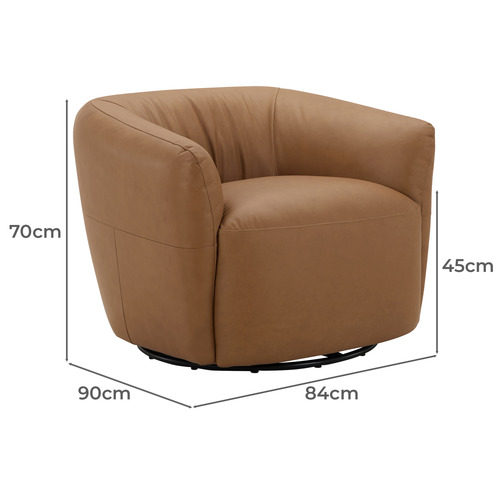 Caleb Faux Leather Swivel Armchair