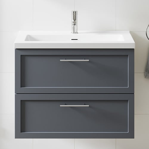 Dunes 800mm Wall Hung Single Vanity with Integrated Basin