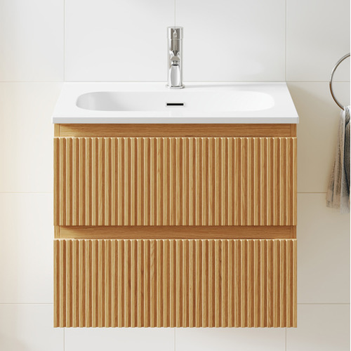 Panama 600mm Wall Hung Single Vanity with Integrated Basin