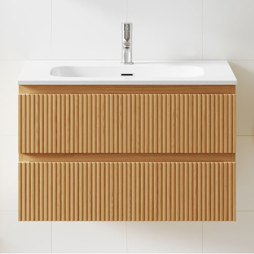Panama 800mm Wall Hung Single Vanity with Integrated Basin