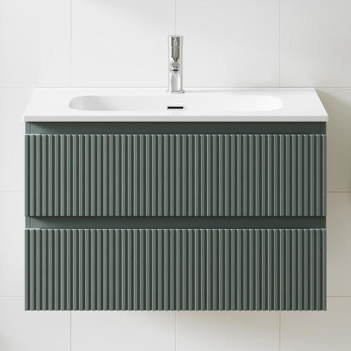 Panama 800mm Wall Hung Single Vanity with Integrated Basin
