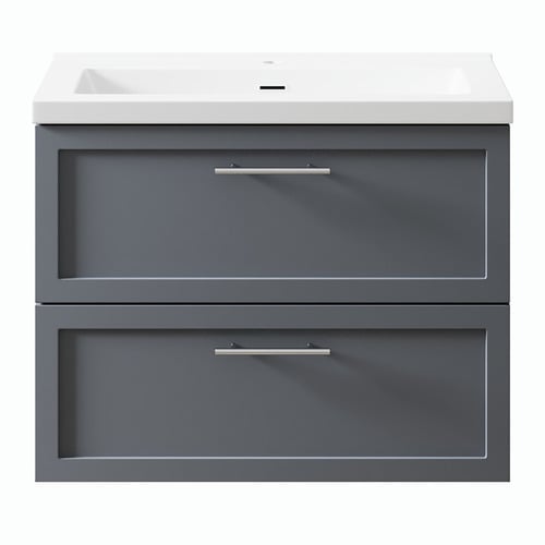 Dunes 800mm Wall Hung Single Vanity with Integrated Basin