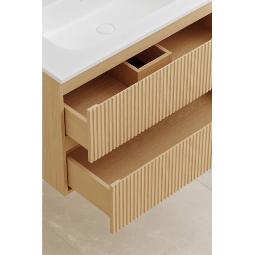 Panama 800mm Wall Hung Single Vanity with Integrated Basin