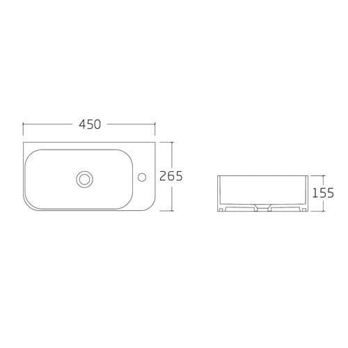 Sabina 450mm Round Wall Hung Basin