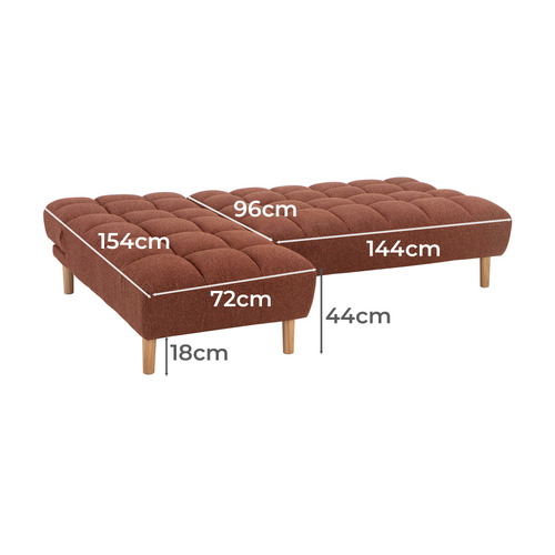 Dylan 4 Seater Chenille Sofa Bed with Reversible Chaise
