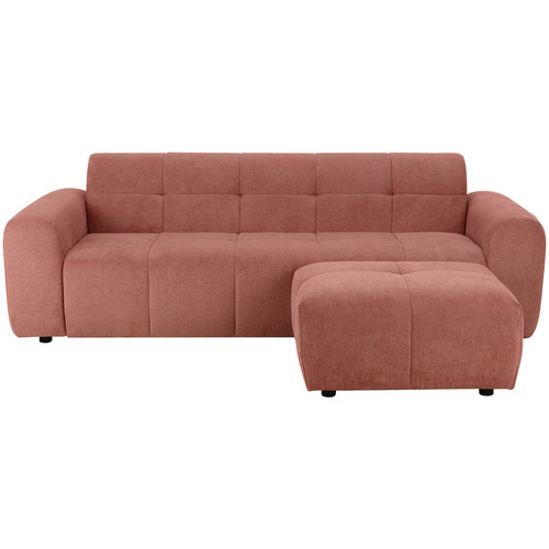 Quinn 3 Seater Chenille Sofa & Ottoman Set