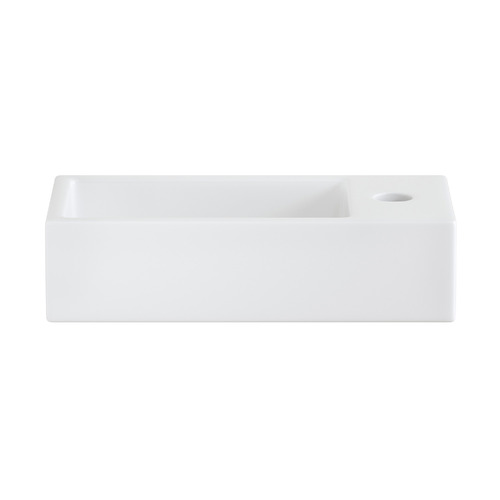 Sabina 405mm Matte White Left Bowl Wall Hung Basin