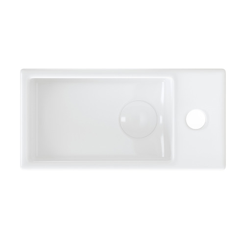 Sabina 405mm Matte White Left Bowl Wall Hung Basin
