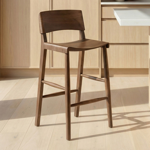 65cm  Kobe High Back Ash Wood Barstool
