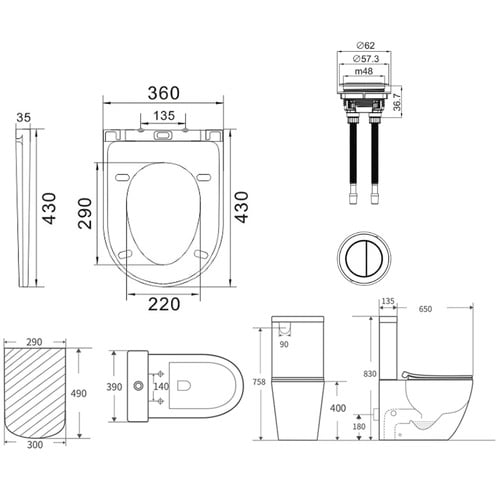 Delta Rounded Back to Wall Toilet Suite