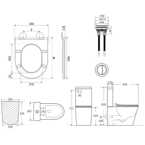 Delta Straight Back to Wall Toilet Suite