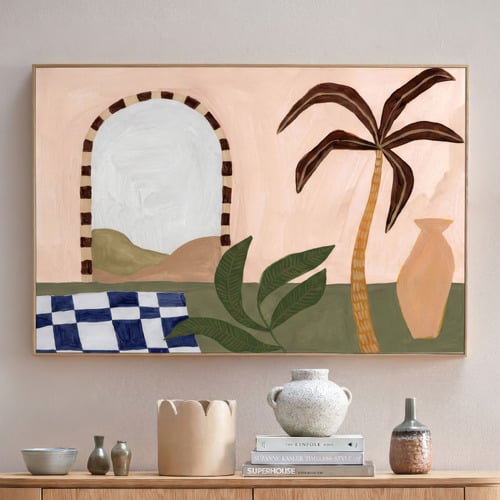 Aegean Archway Framed Canvas Wall Art