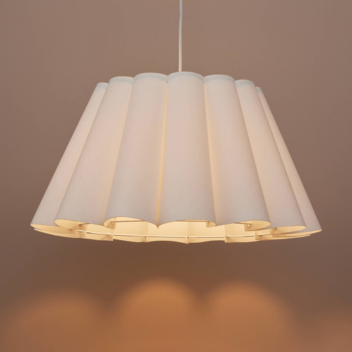 Clem White Scalloped Pendant Light