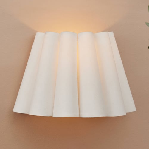 Clem White Scalloped Wall Light
