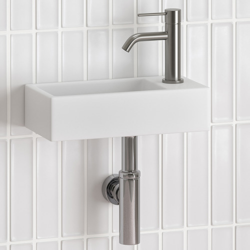 Sabina 405mm Matte White Left Bowl Wall Hung Basin