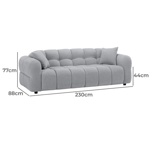 Zara 3 Seater Chenille Sofa