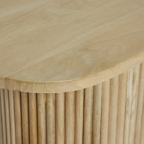 Anika Oval Mango Wood Dining Table & Bench Set