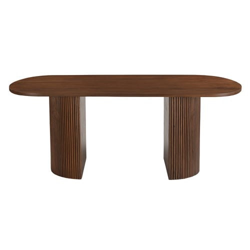 Anika Oval Mango Wood Dining Table & Bench Set