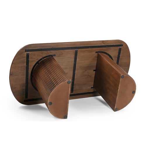 Anika Oval Mango Wood Dining Table & Bench Set