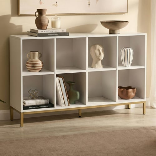White & Gold Marlene Bookcase