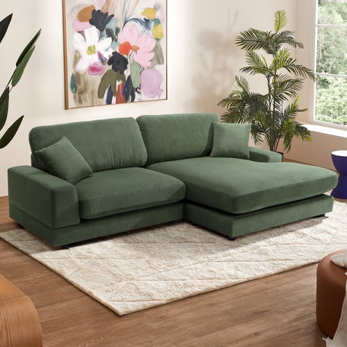 Casper 4 Seater Corduroy Sofa with Reversible Chaise