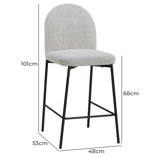 68cm Herve Arch Upholstered Bar Stools